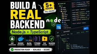NodeJS: Beyond Basics w/ TypeScript, TypeORM, MySQL, Docker (5 hour course) real-world project
