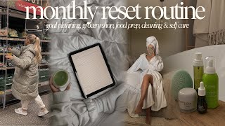 productive monthly reset routine | groceries, food prep, cleaning, goal planning & selfcare