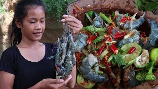 Raw Shrimp with Carrots Recipe And Fresh Vegetables - Raw Shrimp For Eating Delicious, ep20