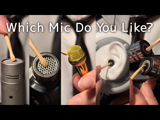 ASMR Which Mic Do You Like? 🎙️ Bamboo Ear Cleaning Comparison with 5 Mics (No Talking)