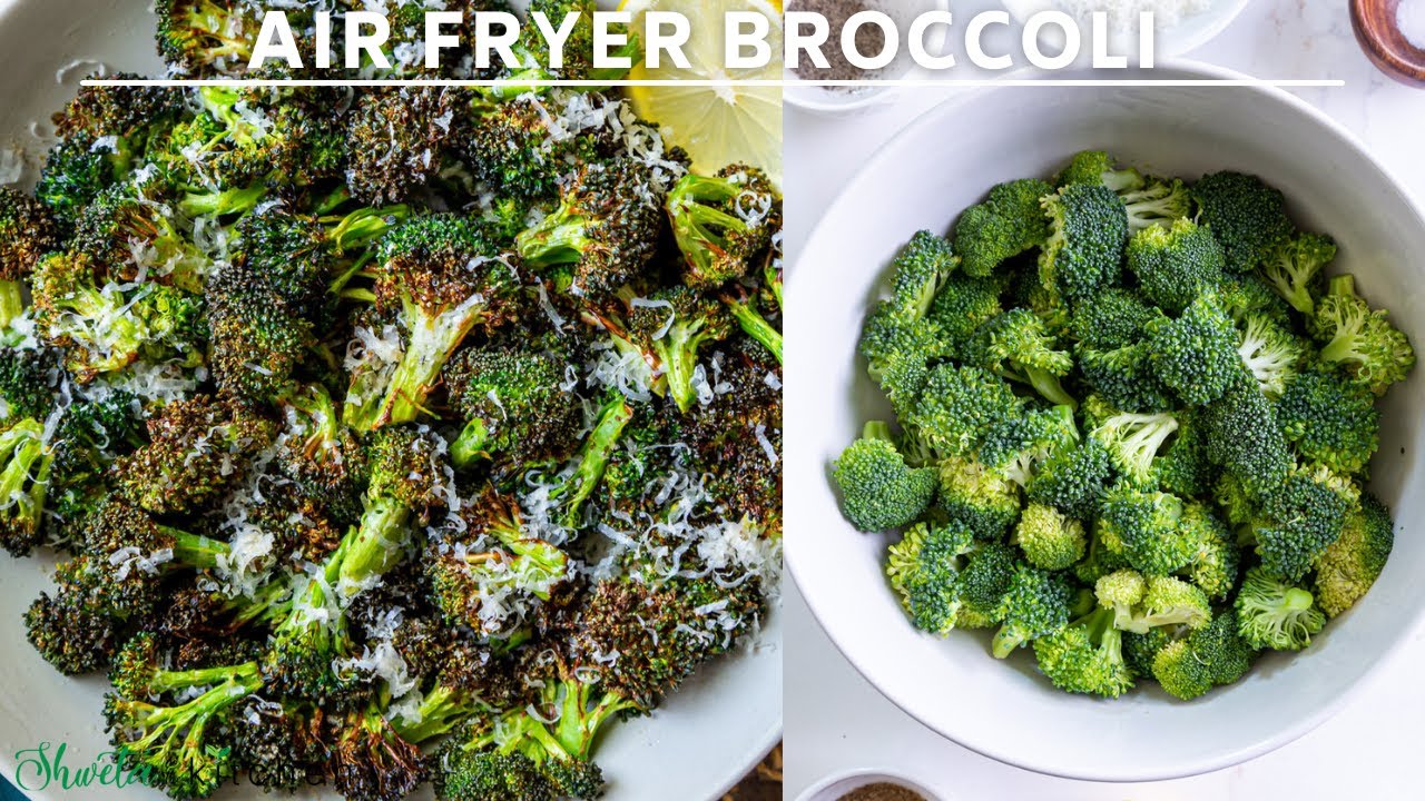 6 mins Air fryer broccoli parmesan recipe Air fried Broccoli Air