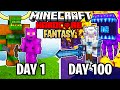 I Survived 100 Days in a FANTASY REALM in Hardcore Minecraft... Here&#39;s What Happened