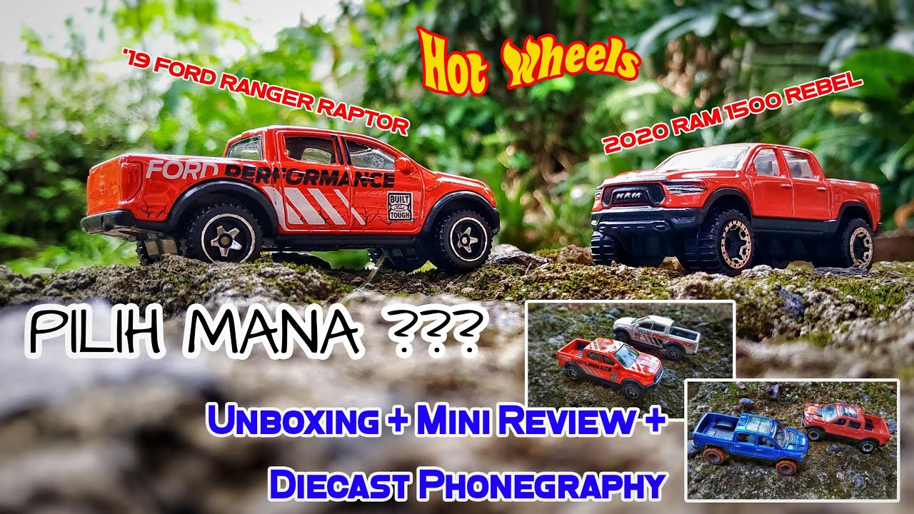 Hot Wheels 19 Ford Ranger Raptor VS 2020 RAM 1500 Rebel