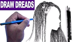 How To Draw Dreads Drawing Hair Dreadlocks Youtube