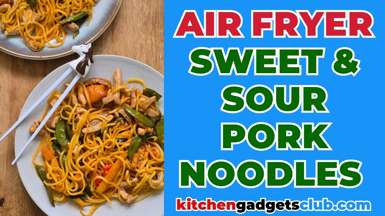 Лапша со свининой в кисло-сладком соусе, приготовленная в аэрогриле (комплексный обед за 5 фунтов...