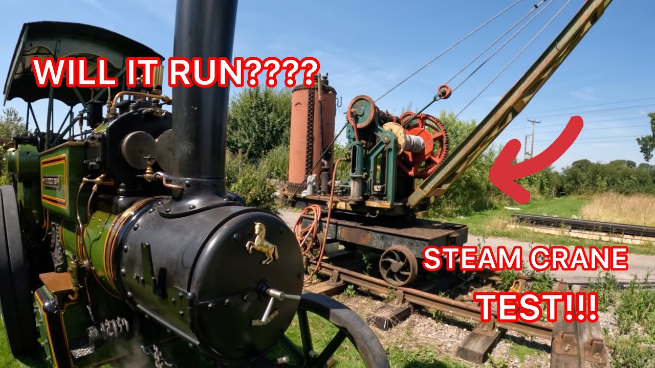 Steam crane cold start!!! Iles crane first test ready to load
