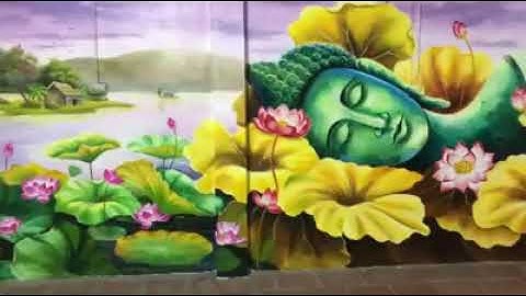Vẽ tranh tường đầm hoa sen – Vẽ tranh tường Hà Nội rẻ đẹp 0799110022  4