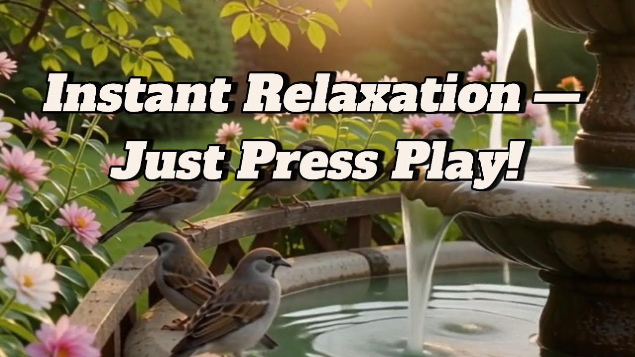 Fountain and Bird Sounds (Garden Ambience)