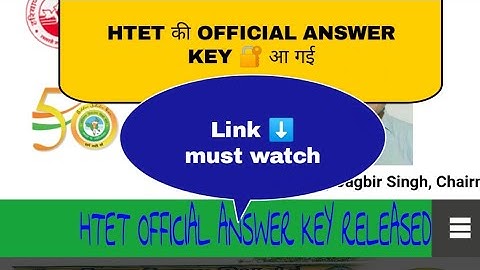 HTET official answer key Released. how to download HTET official answer key TGT,PGT ,PRT ALL level