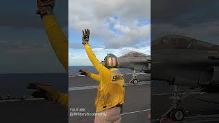 French Fighter & US Aircraft Carrier Joint Operations #Shorts screenshot 1