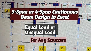 13. In Excel I 3-Span I 4- Span I Continuous beams I IS-456:2000- BY CIVIL SMART