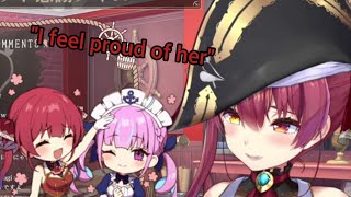 Marine glad to see Aqua being loved and getting along with the other member [Hololive/EngSub]