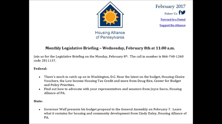 Recording of Legislative Briefing for February