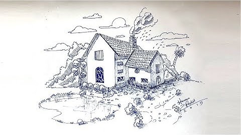 Pen and Ink Drawing | How To Draw A House Using Pen & Ink Time lapse With Instructions