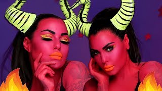 hellboy's side chick, hell girl. Devil halloween makeup tutorial Easy halloween Look | Bailey Sarian Net Worth