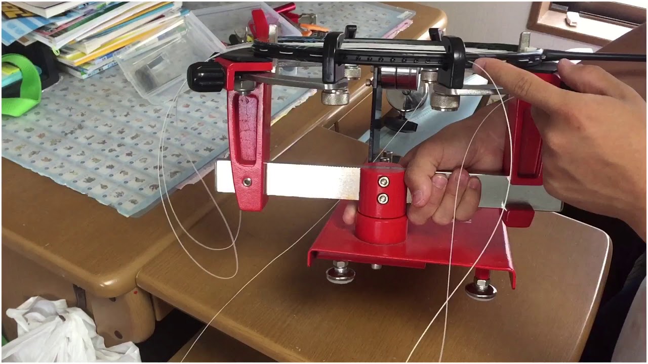 ガットの通し方  YONEX  バドミントン ガット張り  1本張り