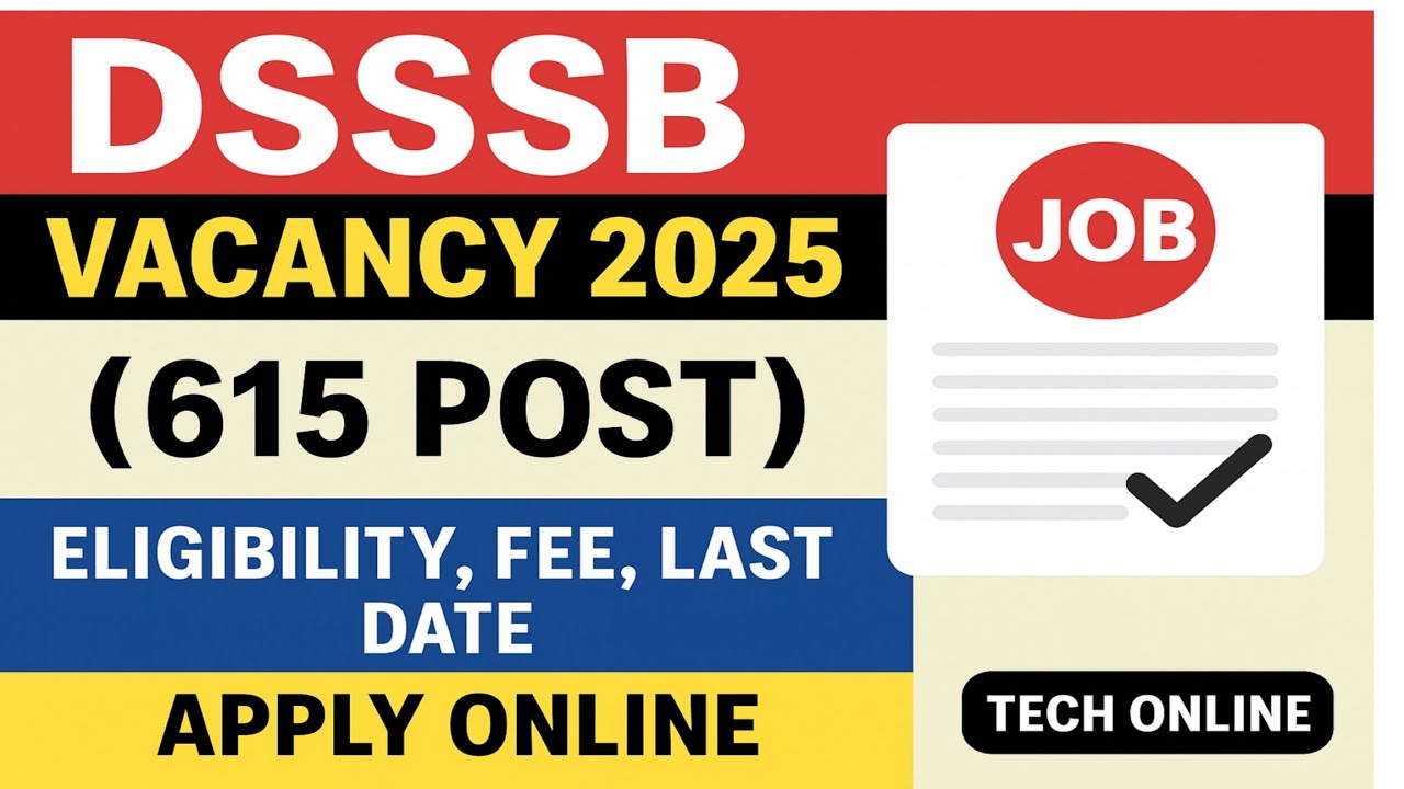 DSSSB Vacancy statistical clerk apply online Process 