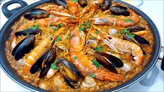 البايلا الإسبانية مثل المطاعم ️ بكل اسرارها وتفاصيلها? أروع و ألذ بايلا بفواكه البحر رهيبة ومميزة