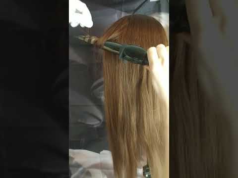 Учбовий манекен для зачісок з натуральним волоссям 100% Human hair HM21-234, видео 2