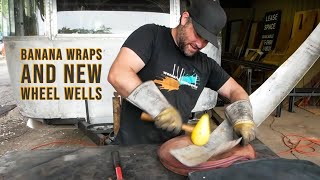 Repairing Banana Wraps And Making Wheel Wells (Airstream Argosy Ep. 13)