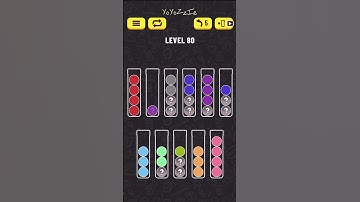 Ball Sort Puzzle Level 80 Walkthrough 🧪⚪️⚪️⚪️⁉️, #mystery level #shorts