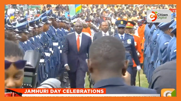 President William Ruto inspects the Guard of Honour at Uhuru Gardens during Jamhuri Day Celebrations