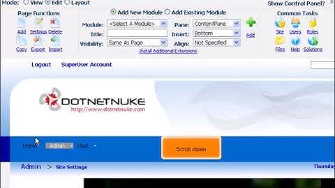 8) How to customize your DotNetNuke appearance changing skins