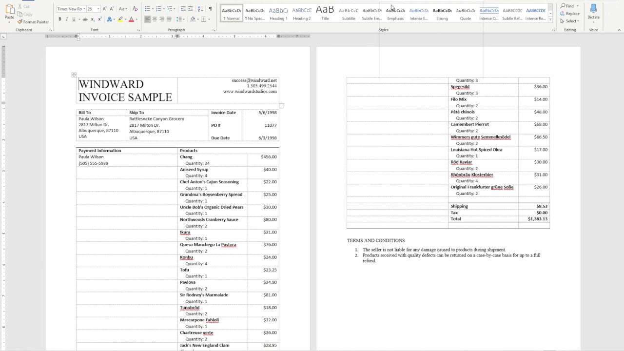 Windward Designer Creating an Invoice in Windward Designer: Part 7 | Windward Studios ...