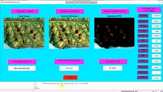 Plant Leaf disease Detection using Machine learning / Image Processing gui Matlab code