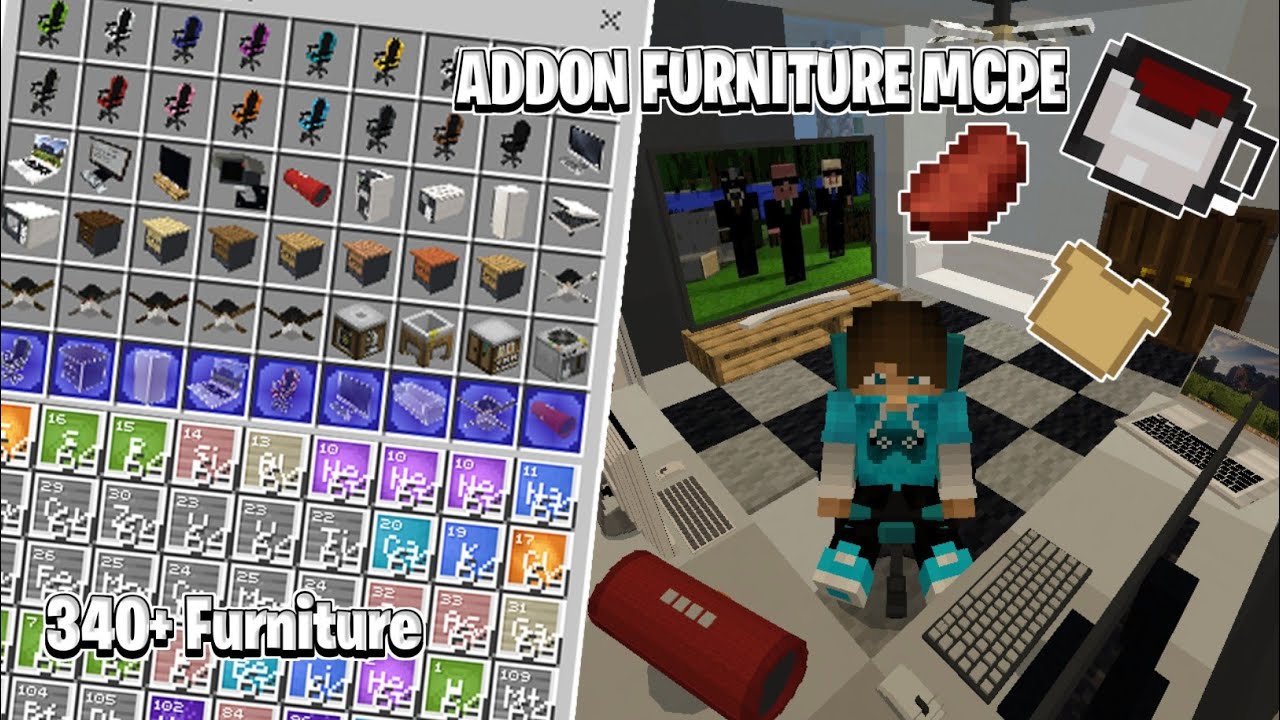 340+ Addon Furniture Terlengkap dan Keren di Minecraft PE 1.19 YouTube