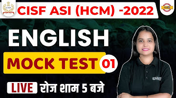 CISF ASI / HCM ENGLISH CLASSES | CISF ENGLISH MOCK TEST -1 | BY KIRAN MA