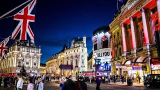 London Night Walk Oxford Street, Piccadilly Circus & Covent Garden 4K Hdr