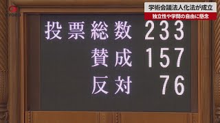 【速報】学術会議法人化法が成立 独立性や学問の自由に懸念