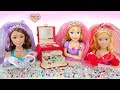 Giant Barbie Rapunzel Styling Head Wedding Makeover Jewelry Bracelet Necklace boneka Barbie boneca