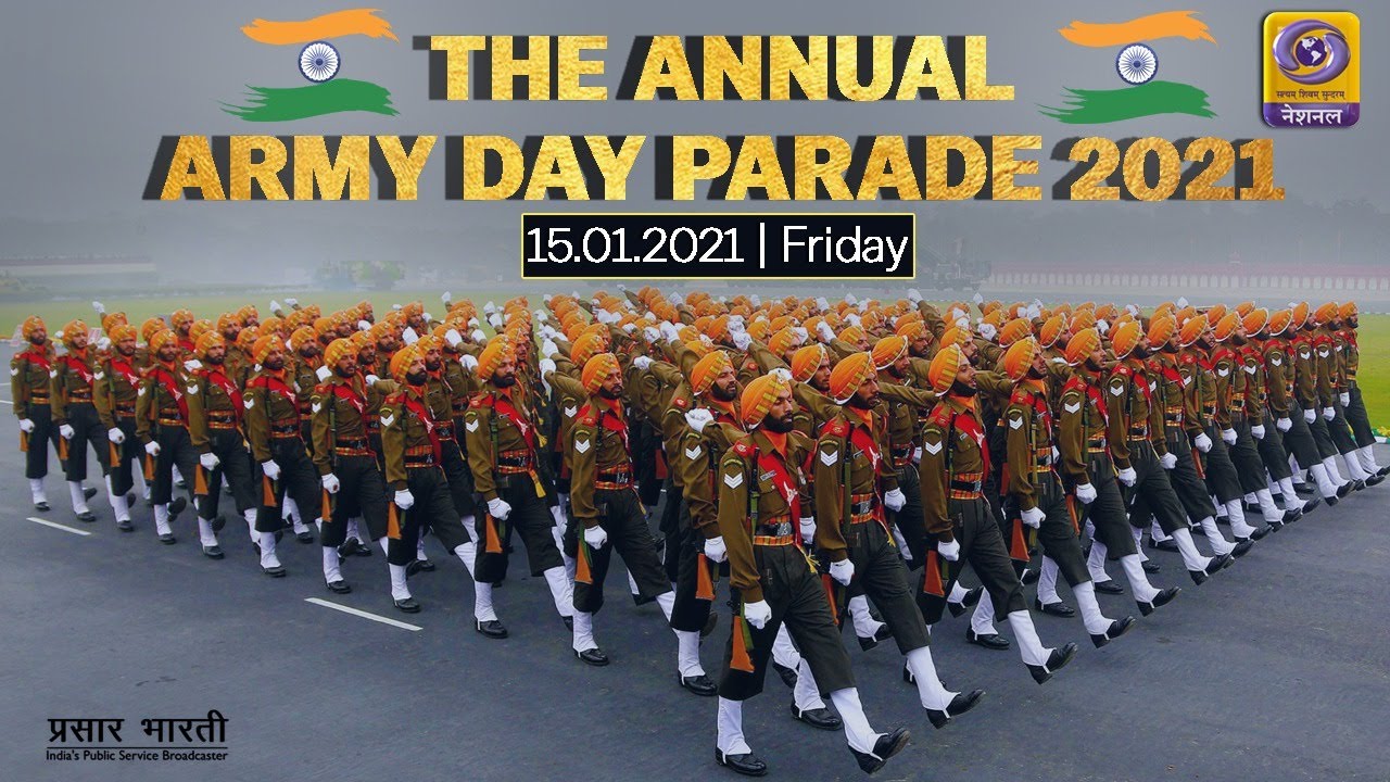 LIVE : Annual Army Day Parade & Display | Cariappa Parade Ground ...