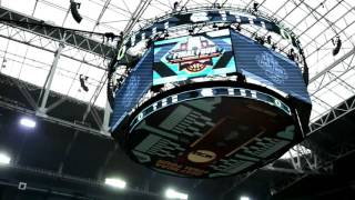 A look at the Final Four setup inside University of Phoenix Stadium