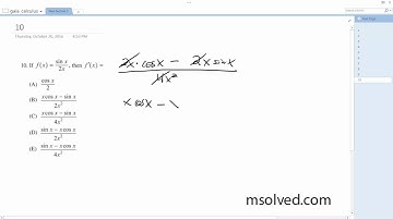 If f(x) = (sin x)/(2x), the f