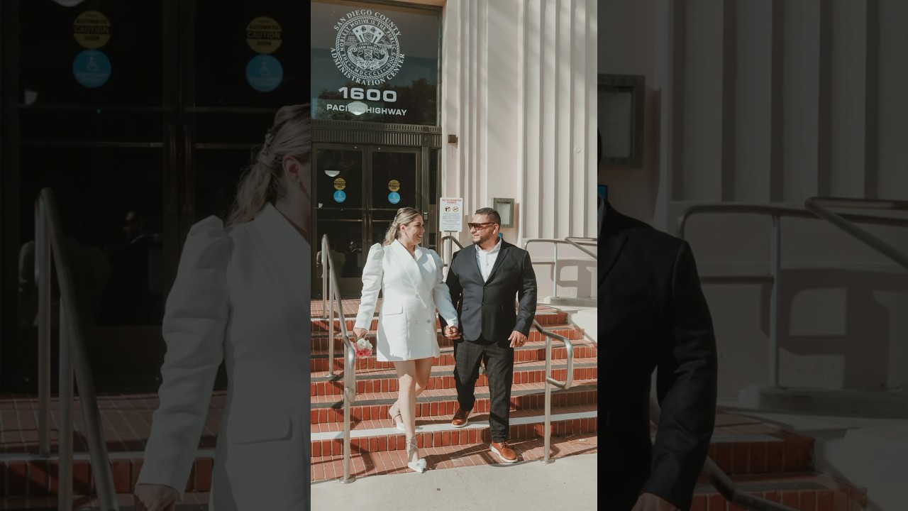 Documenting Courthouse wedding ceremony San Diego California 
