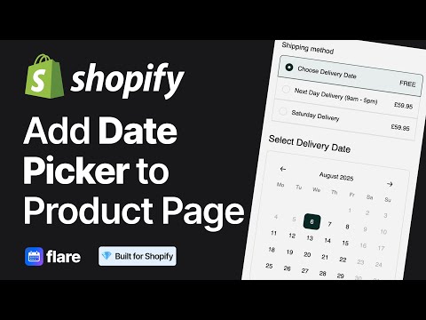 Shopify Delivery Date Picker: Add to Product Page with Flare (Step‑by‑Step) - video from Flare