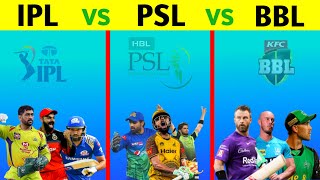 IPL VS PSL VS BBL Comparison | Pakistan Super League VS Indian Premier League VS BIG BASH LEAGUE