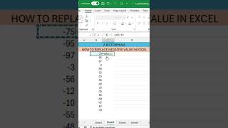 ABS Formula in Excel || Negative sale to Positive in conver #shortcutkeys #shorts #absformula #excel