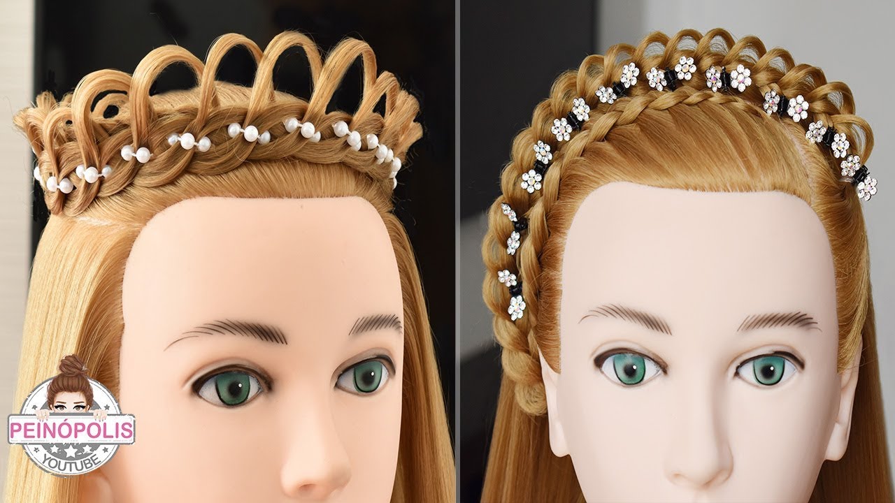 2 Peinados en Corona con Trenzas Fáciles y Rápidas de Hacer para principiantes