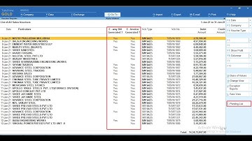 Tally Add On : Display E-Way Bill and E-Invoice Status in Sales Register in TallyPrime software.