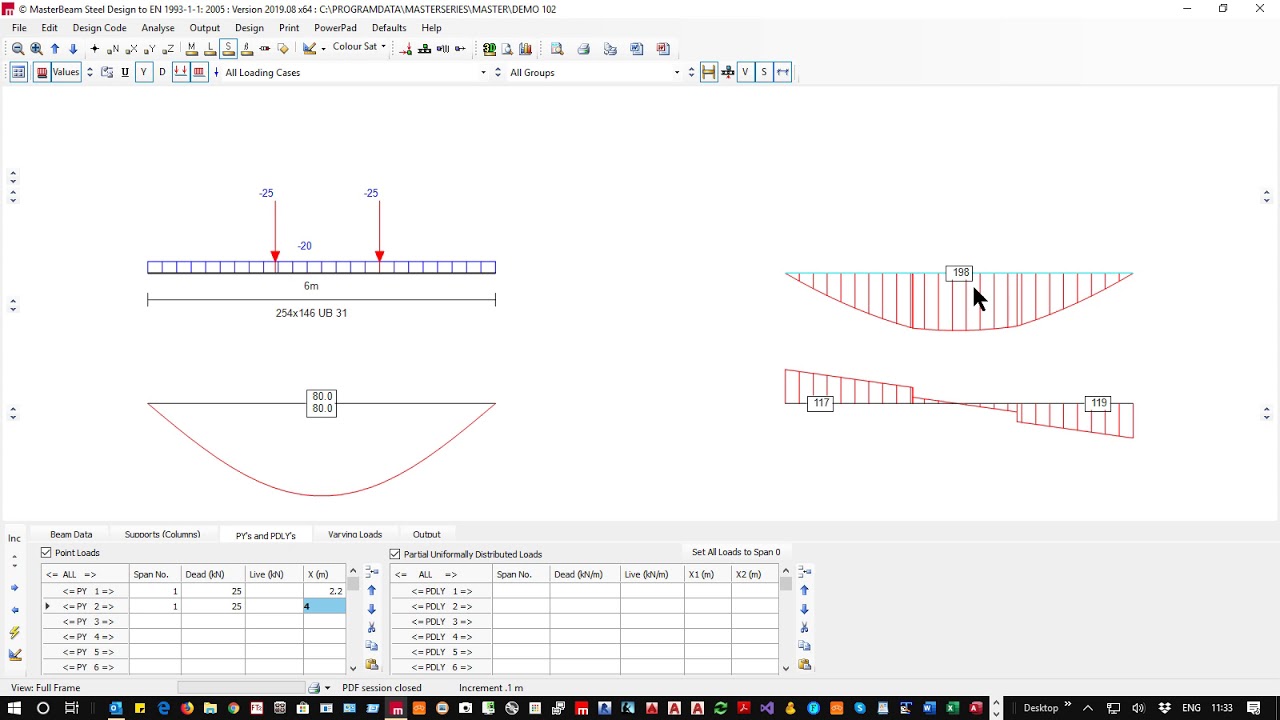 Steel beam design to Eurocode 3 using MasterSeries Free Steel Beam