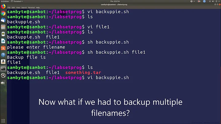 Creating Backup archives for files using Shell scripting (TAR command)