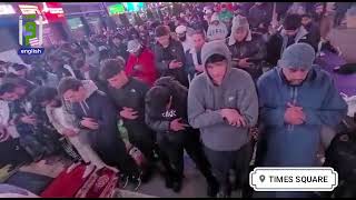 First ever Taraweeh prayer in Times Square, New York