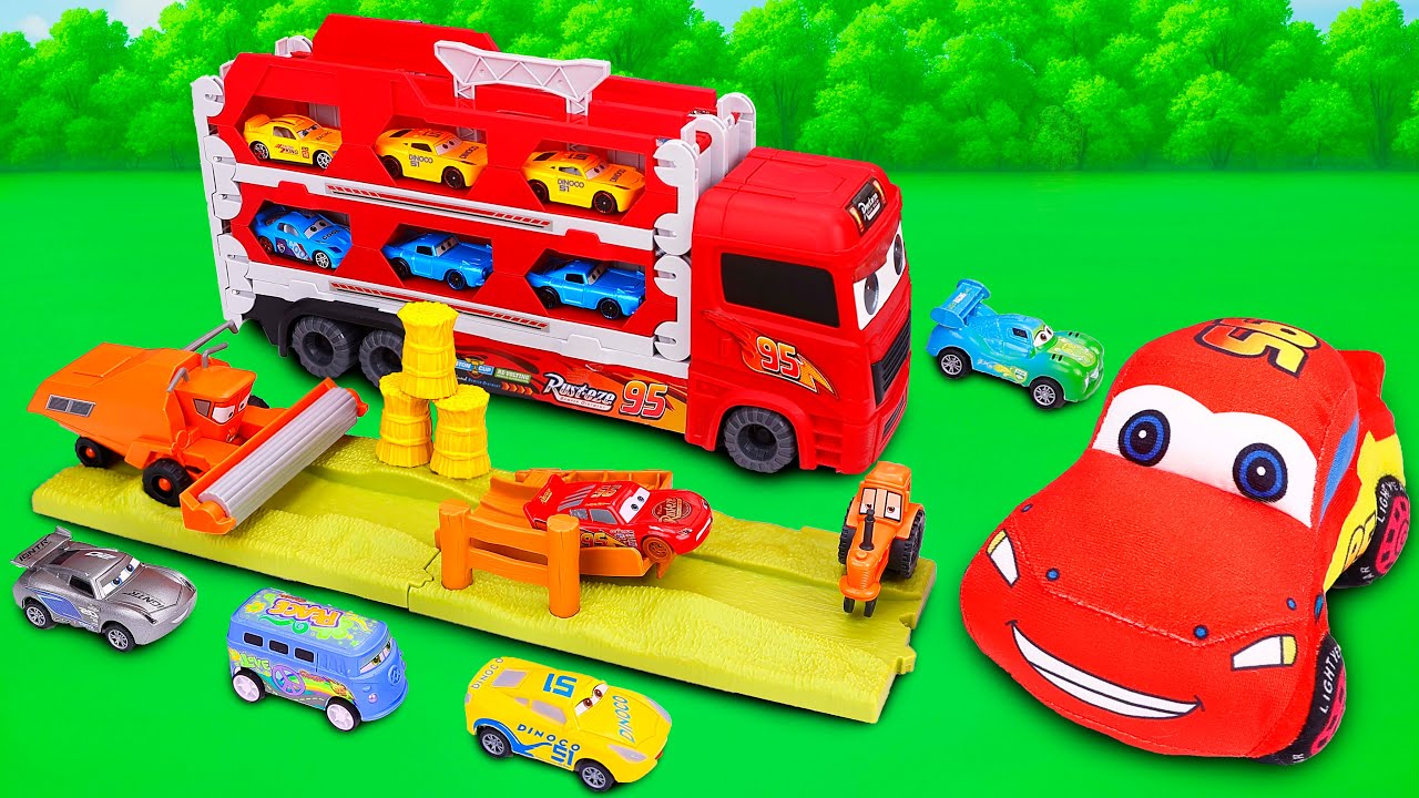 Disney Pixar Cars Unboxing Review | Disney Pixar Cars Go Toy Truck Race Track | Lightning McQueen