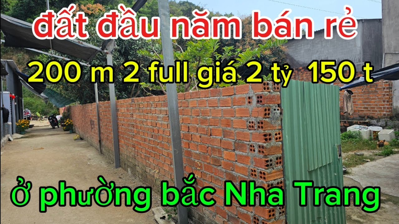 đất đầu năm rẻ 200 m2 full thổ cư giá 2 tỷ 150 triệu ở phường bắc Nha Trang (LH) 0867174979