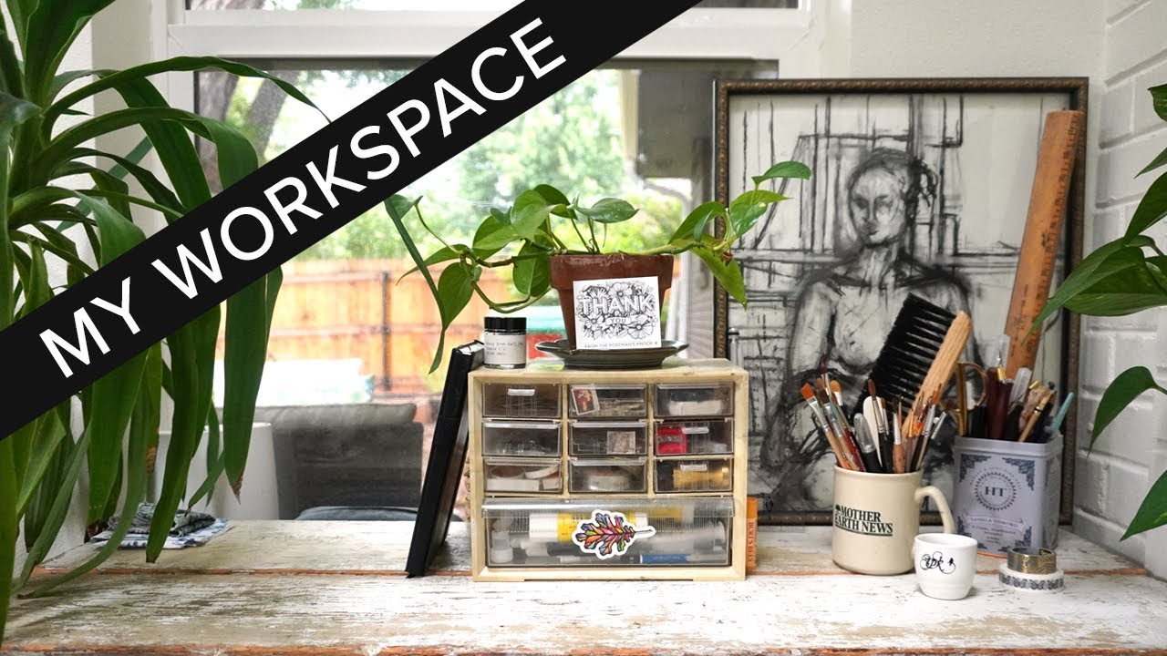 An Artist/Calligrapher/Blogger's Workspace Tour - YouTube