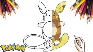 COMO DESENHAR E COLORIR O POKÉMON RAICHU ALOLAN